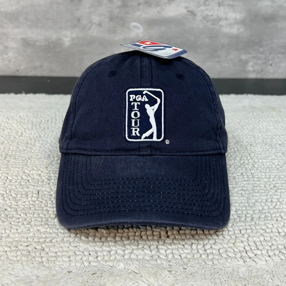 Vintage PGA Tour Golf Strap Back Hat OSFA Deadstock Golfing Dad Cap Embroidered